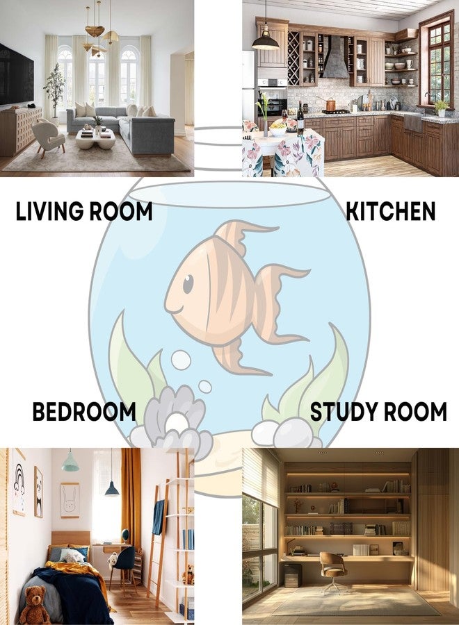 حوض سمك زجاجي من 7pets مقاس 6 بوصات مع طوق للرقبة، مناسب للأسماك الصغيرة والنباتات | خيار مثالي لأحواض السمك لتزيين المكاتب والمنازل - Image 5